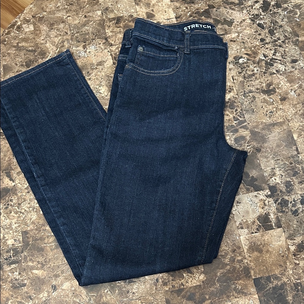 The children’s place dark blue stretch, straight denim jeans, boys (16) - Picture 1 of 4